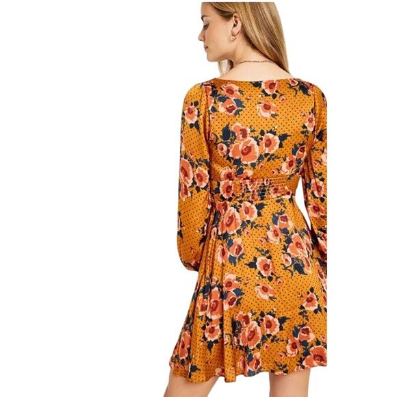 Free People Morning Light Floral Mini Dress Women’s XS Yellow Boho - Picture 2 of 13